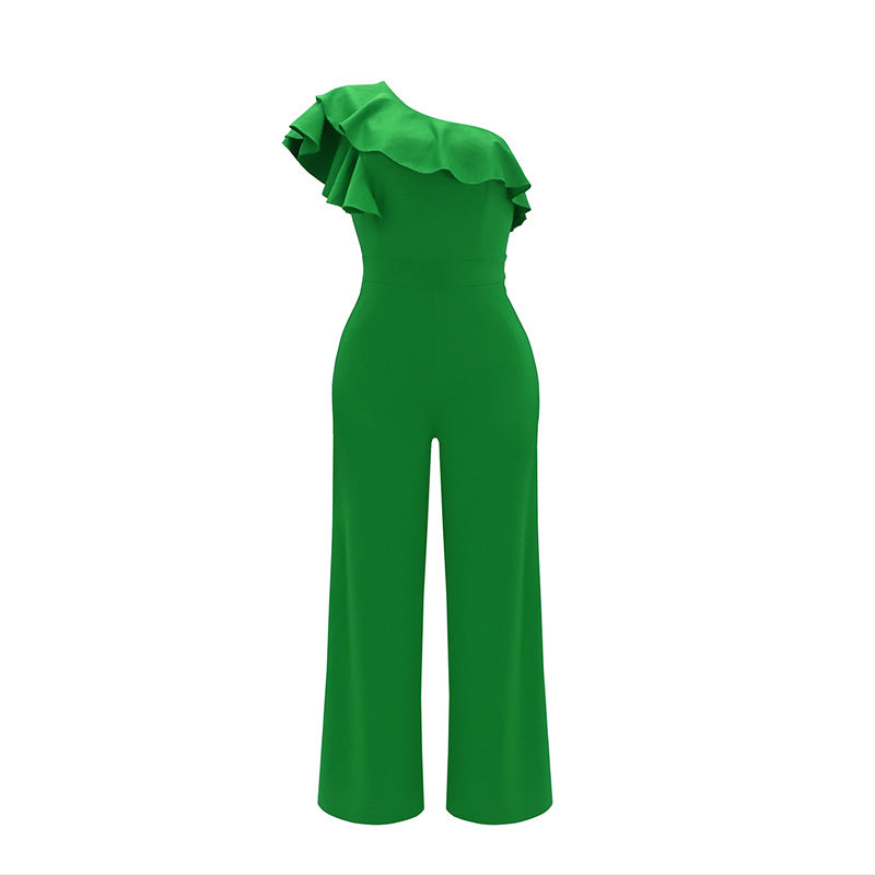 Elegant Flow One-Shoulder Romper